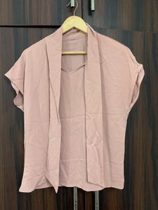 Dusty Rose Open Front Blouse