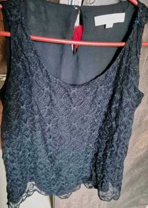 Elegant Black Lace Sleeveless Top – LOFT