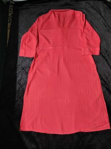 💗Coral Shirt Style Kurta on Sale!