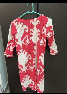 Red &amp; White Kurta Set