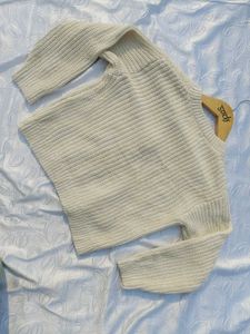 H&amp;M Cream Knit Cropped Cardigan