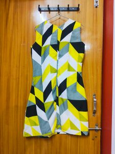 Abstract Print Bodycon Dress