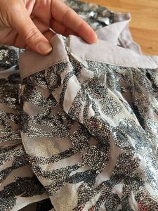 Designer Sparkling Silver Pattern Party Skirt