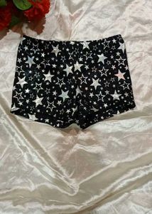 Star Print Velvet Shorts