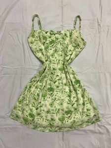 Green Floral Mini Dress