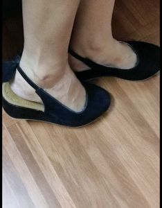 Black Wedge Heels