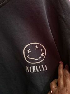 H&amp;M NIRVANA Grey Oversized Sweatshirt