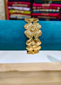 Gold-Plated Sunflower Statement Cuff Bracelet