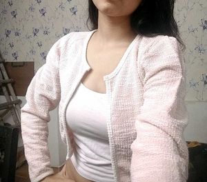 Pink Textured Cardigan