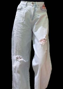 Ripped Wide Leg Jeans