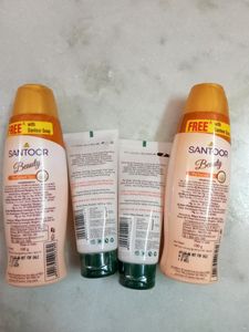 2 Pices Santoor Talc 100g, 2 Pices Biotique Fruity Face Wash 50ml.All 4 in this Price.
