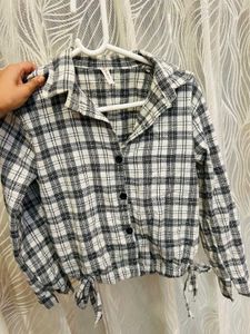 Plaid Button-Down Top