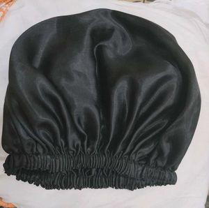 Black Satin Bonnet