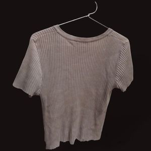 Ribbed Tee- Formal And Casual Wear Top