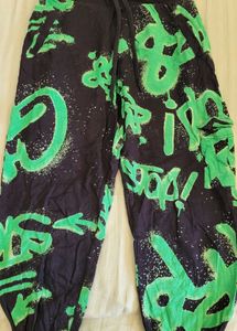 BLACK GRAPHIC JOGGERS BY WESTSIDE