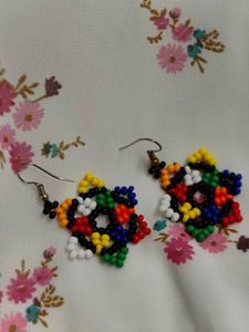 Handmade Beaded Flower Earrings
