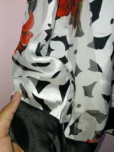 &#34;Elegant Floral Printed Tunic Dress with Beaded &#34;