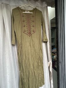 Sage Green Embroidered Kurti