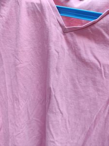 Roadster Pure Cotton Basic Pink T-shirt