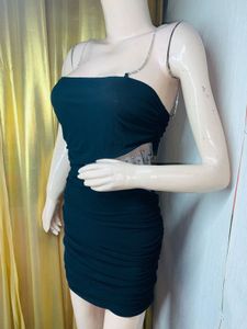 only one pcs Chic Black Bodycon Mini Dress