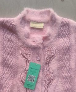 Pink Embellished Sleeveless Vest