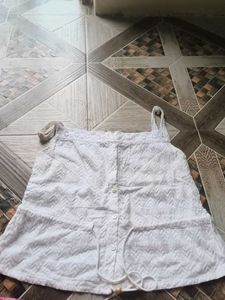 White Lace Trim Tank Top