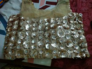 Brand New Golden Sequence Blouse