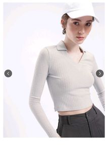 Ribbed Long Sleeve Crop Top