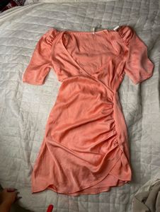 Sexy Satin Peach Dress