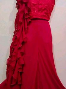 Price DropMaroon Ruffled Plazzo Dress💞❣️
