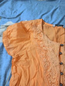 Short Kurti Tunic Orange Colour Small-Medium Size