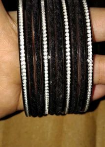 Black &amp; Silver Bangle Set