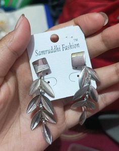 Silver Leaf Drop Earrings