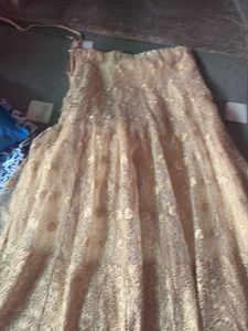 Embroidered Green Blouse and lengha