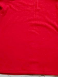 square neck full sleeve red colour top for women a