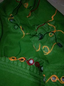 Green Embroidery Work Dupattas
