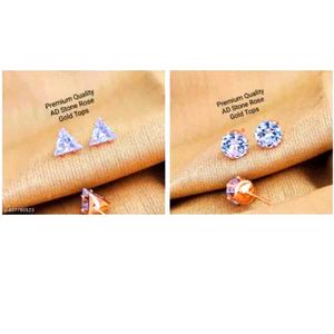 AD Stone Rose Gold Tops