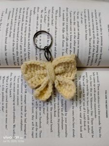 Crochet Bow Keychain - Handmade Charm
