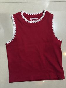 Red Top With White Detaling