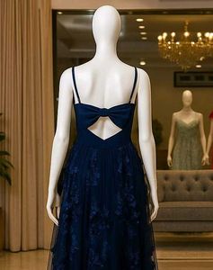 Elegant Navy Blue Gown
