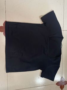 Black Square Neck Top