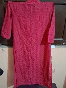 Red Embroidered Kurta