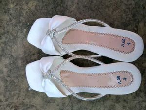 Elegant White Heeled Sandals