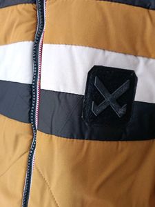 Striped and Solid Padded Winter Jacket