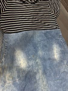 Striped Top Denim Dress