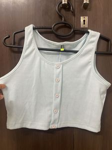 Cute Light Blue Crop Top