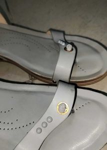 Gray Thong Strap Sandals