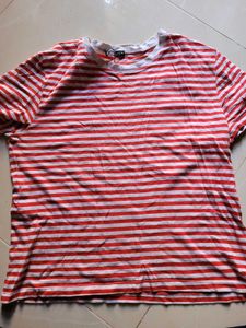 Red and white striped tshirt (girls)
