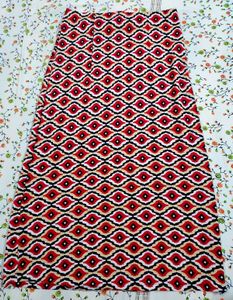 Pink Geometric Print Maxi Skirt