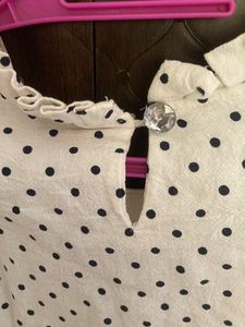 Polka Dot Ruffle Top